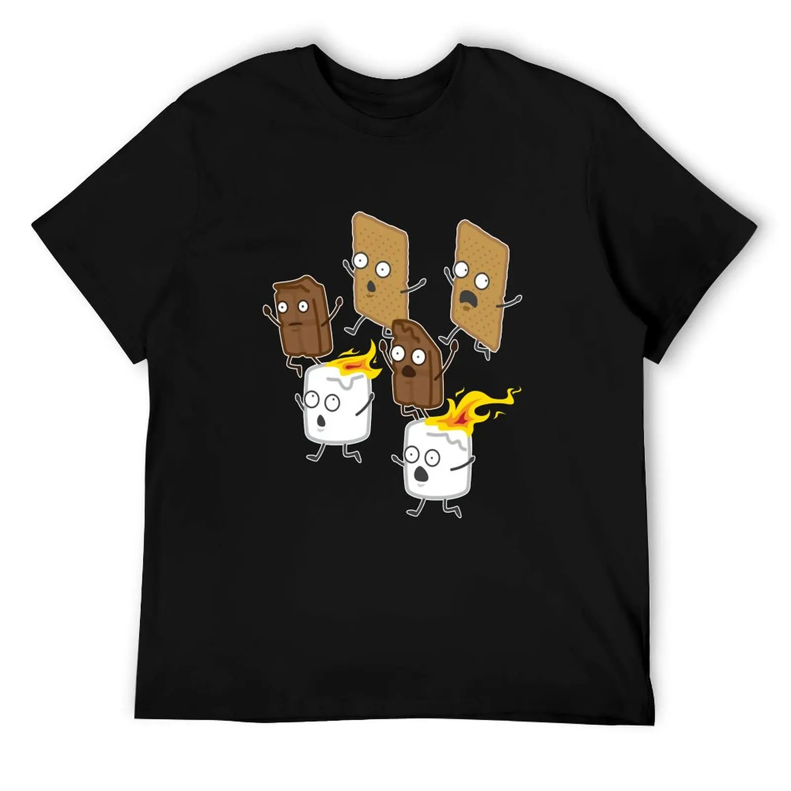 

Футболка Happy Camper Running Smores, мужская простая футболка с аниме, футболка