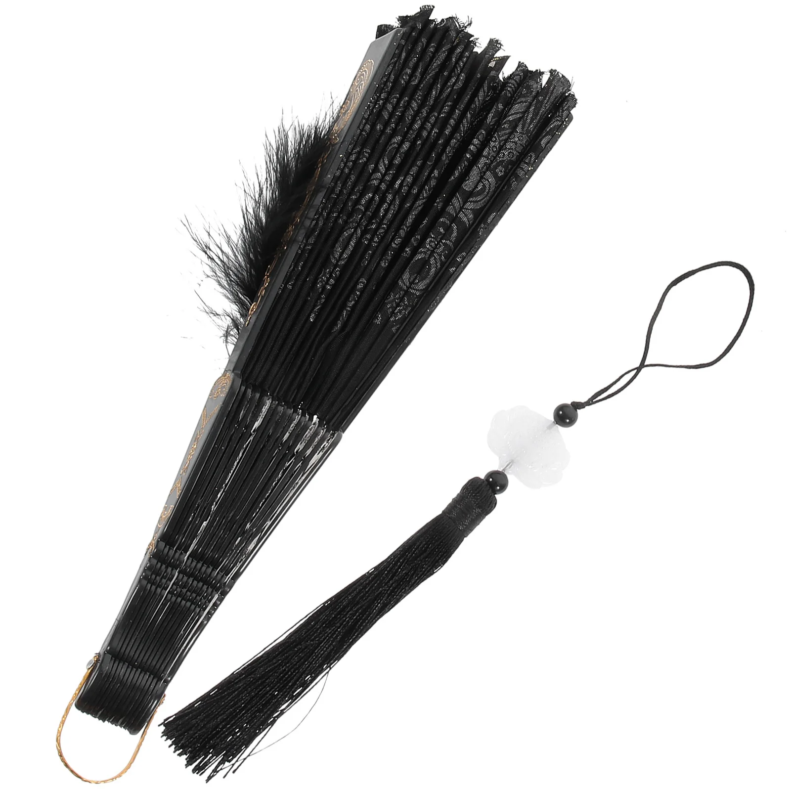 مروحة بلوم قابلة للطي للنساء، مروحة محمولة أنيقة، تصميم قابل للطي لحفلات الزفاف والحفلات التنكرية والمهرجانات #2