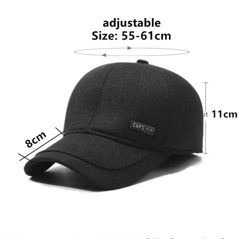 2024 New Winter Plush Thickened Warm Baseball Caps For Men Ski Hat Coldproof Earmuffs Hats Male Cycling Golf Cap Snapback Cap 모자