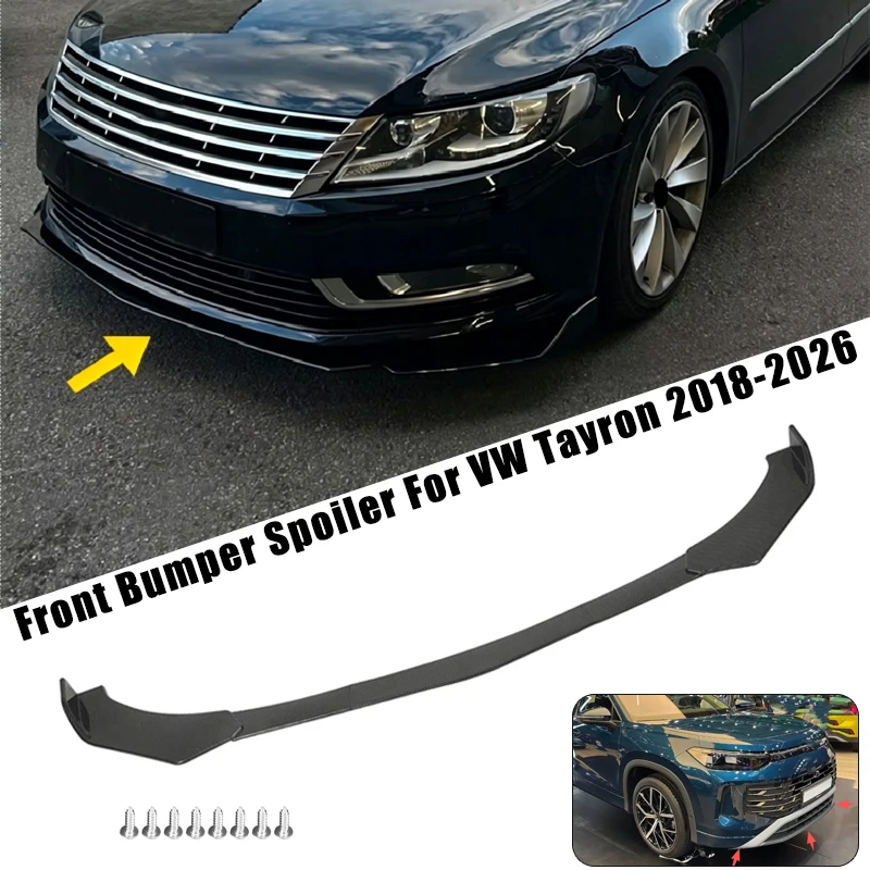 Sport Front Bumper Splitter Spoiler Lip For VW Tayron 2018-2026 5Pcs Adjustable Sectional Car Exterior Tuning Body Kit