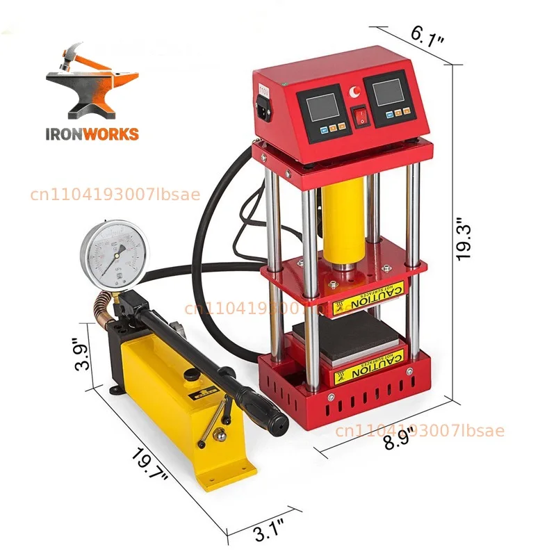 15Ton Hydraulic hot Press Machine  800W 4.7x4.7 Inch Dual Heating Plates Professional Oil Wax Extracting Tool