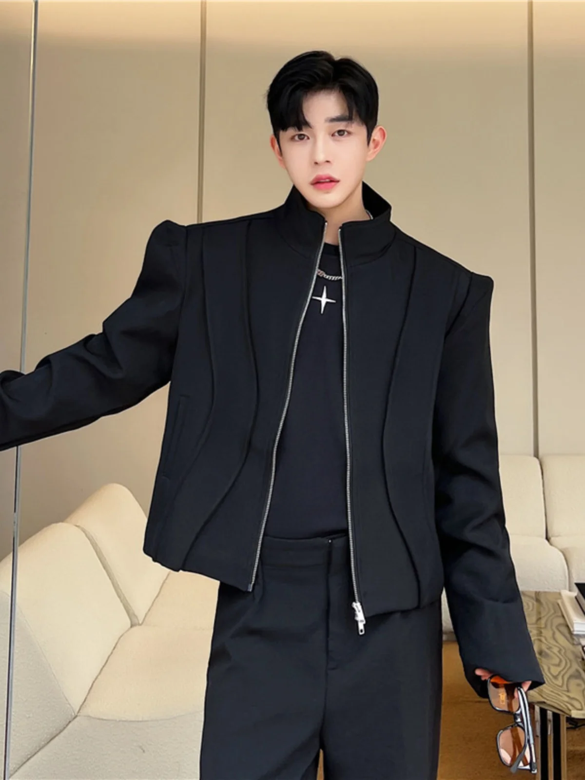 

Весенняя мужская куртка с воротником-стойкой на молнии и воротником-стойкой Personali, повседневная верхняя одежда Sli из полиэфирного волокна, молодежный тренд