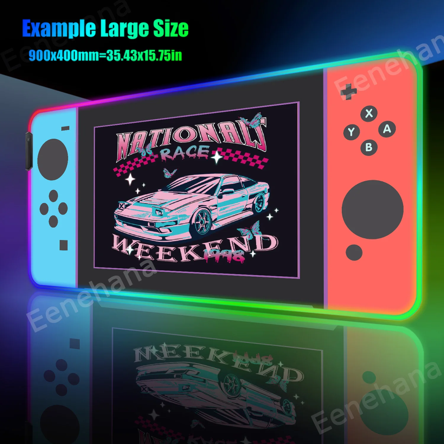 Tapis de souris RGB avec polymères pour PC Gamer, clavier média, table d'ordinateur Kawaii, grand HD, accessoires de jeu au bureau, commutateurs de bureau, accessoires de configuration