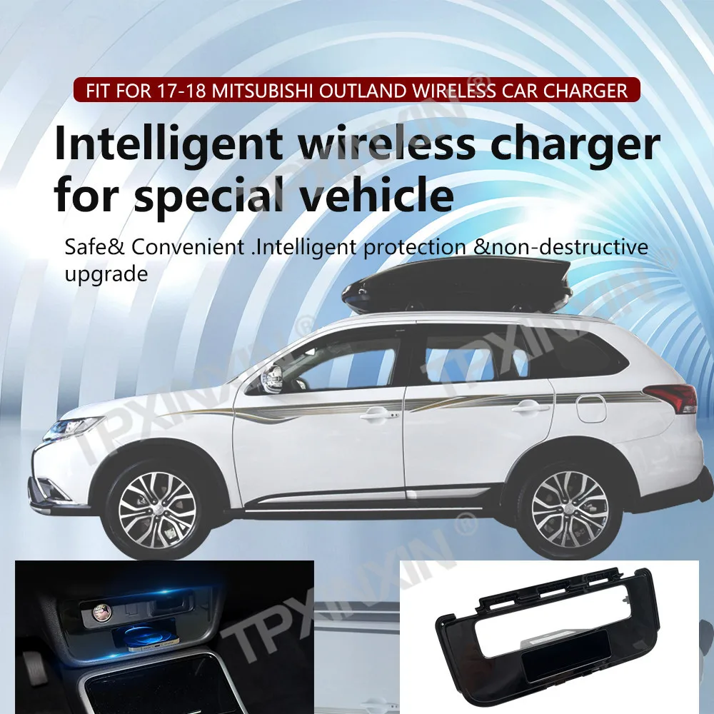 For Mitsubishi Outlander 2017-2018 Quick QI Car Wireless Charger Fast Charging Intelligent Infrared Mobile Phone Dashboard