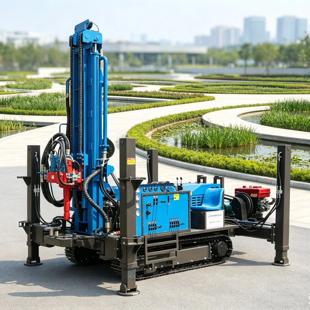 Customized 260‑meter Crawler Pneumatic Water Well Drilling Rig, Mud‑free Well Formation for Engineering Water Supply