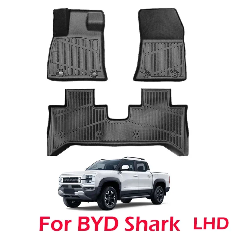 LHD Car Floor Mats For BYD Shark 2024-present Cargo Liners Waterproof Non-slip Trunk Mat Protector Foot Pads Car Carpets