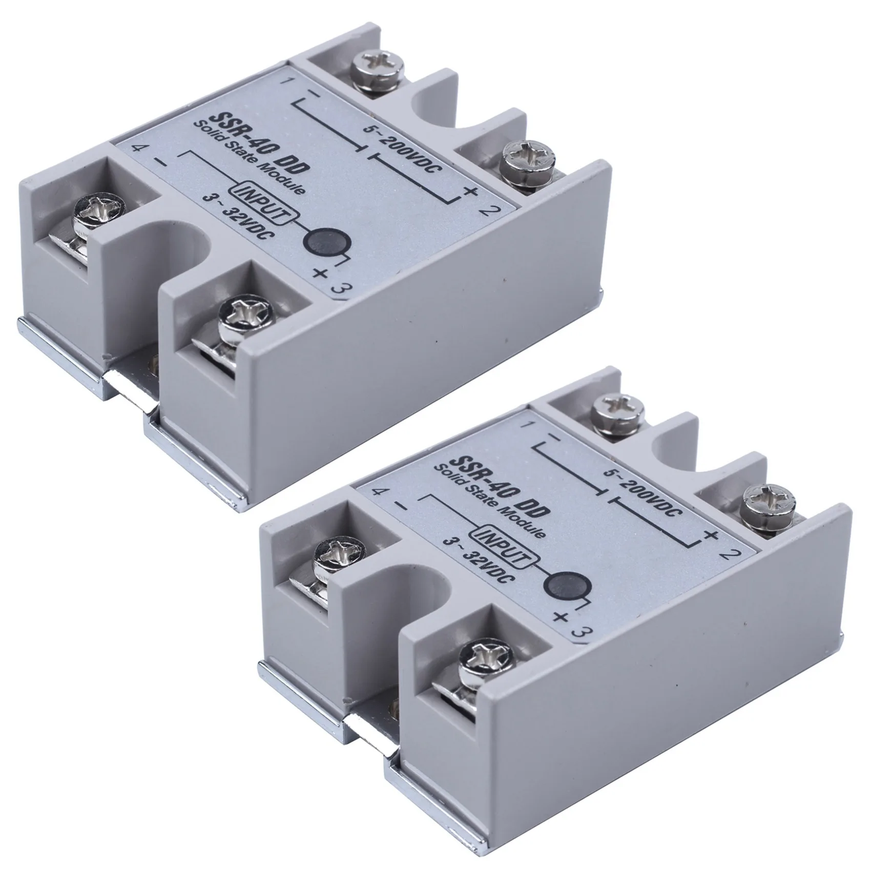 N36R-2X Single Phase Solid State Relay DC-DC SSR-40DD 40A DC3-32V DC5-60V White+Silver