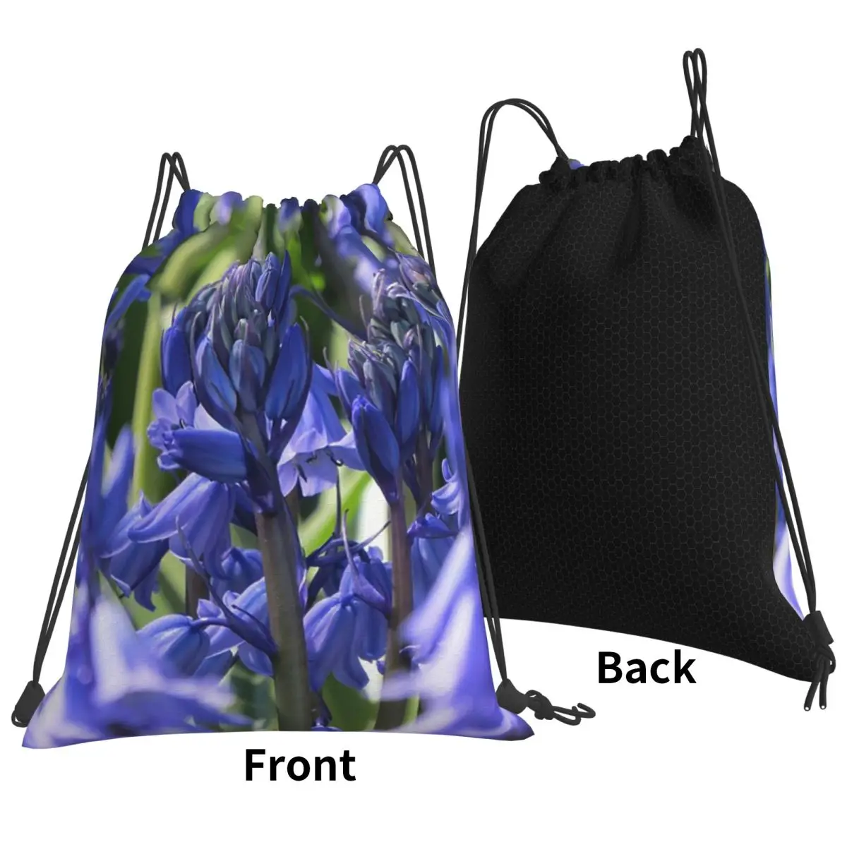Happiness Is A Bluebell Backpacks Portable Drawstring Bags Sports Bag Book Bags for Travel Students