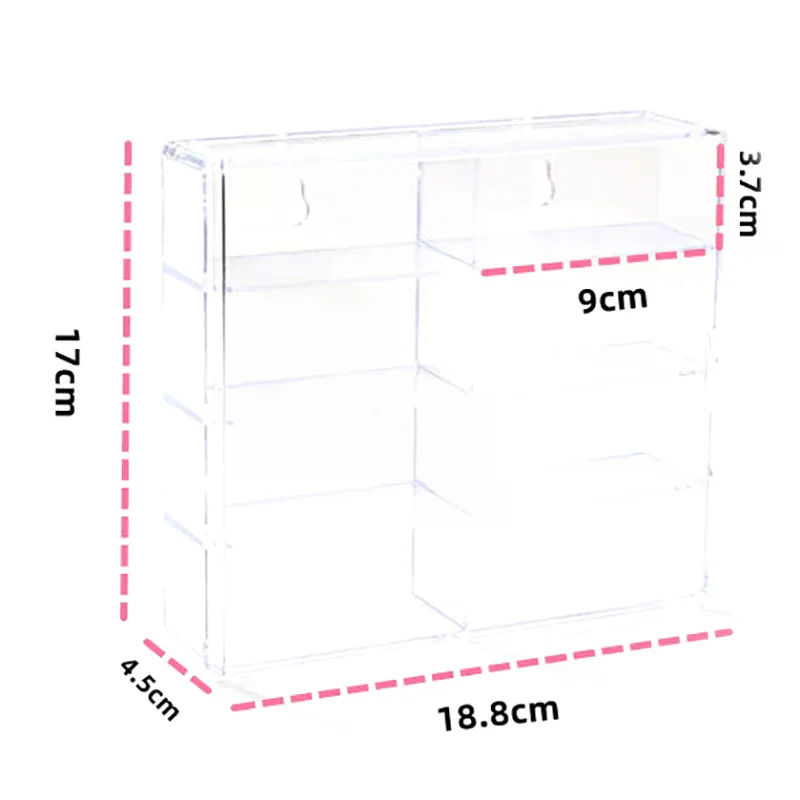 1:64 Acrylic Car Display Box For Car Model Toy Cabinet Rack Dustproof Car Non Punching Adhesive Wall Transparent Display Box