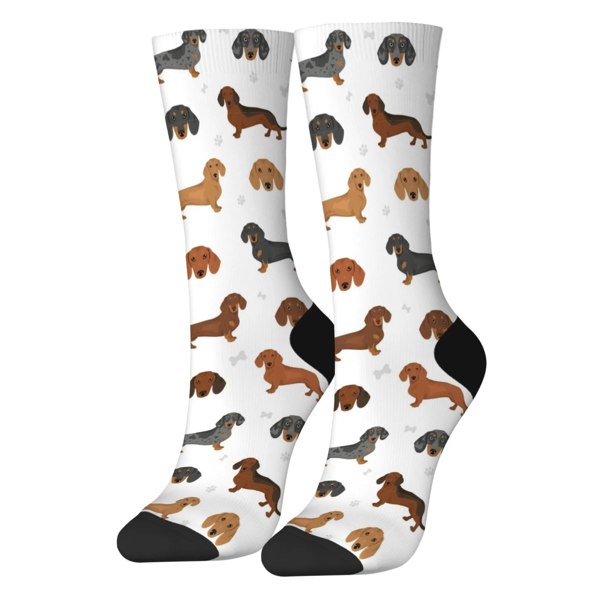 Novel Socks Street Hip-hop Pattern Soft Skin-friendly Dachshund Socks Breathable Sports Socks for Daily Wear and Outdoor Sports