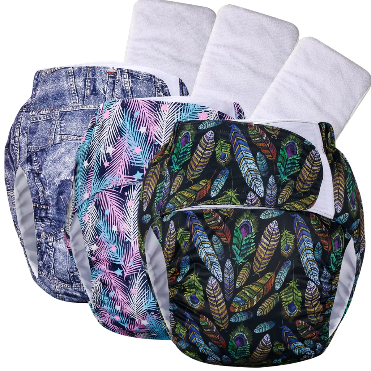 AIO pañales ajustables para adultos pañales lavables para adultos pantalones no humectante ropa interior a prueba de fugas pañales para incontinencia para ancianos