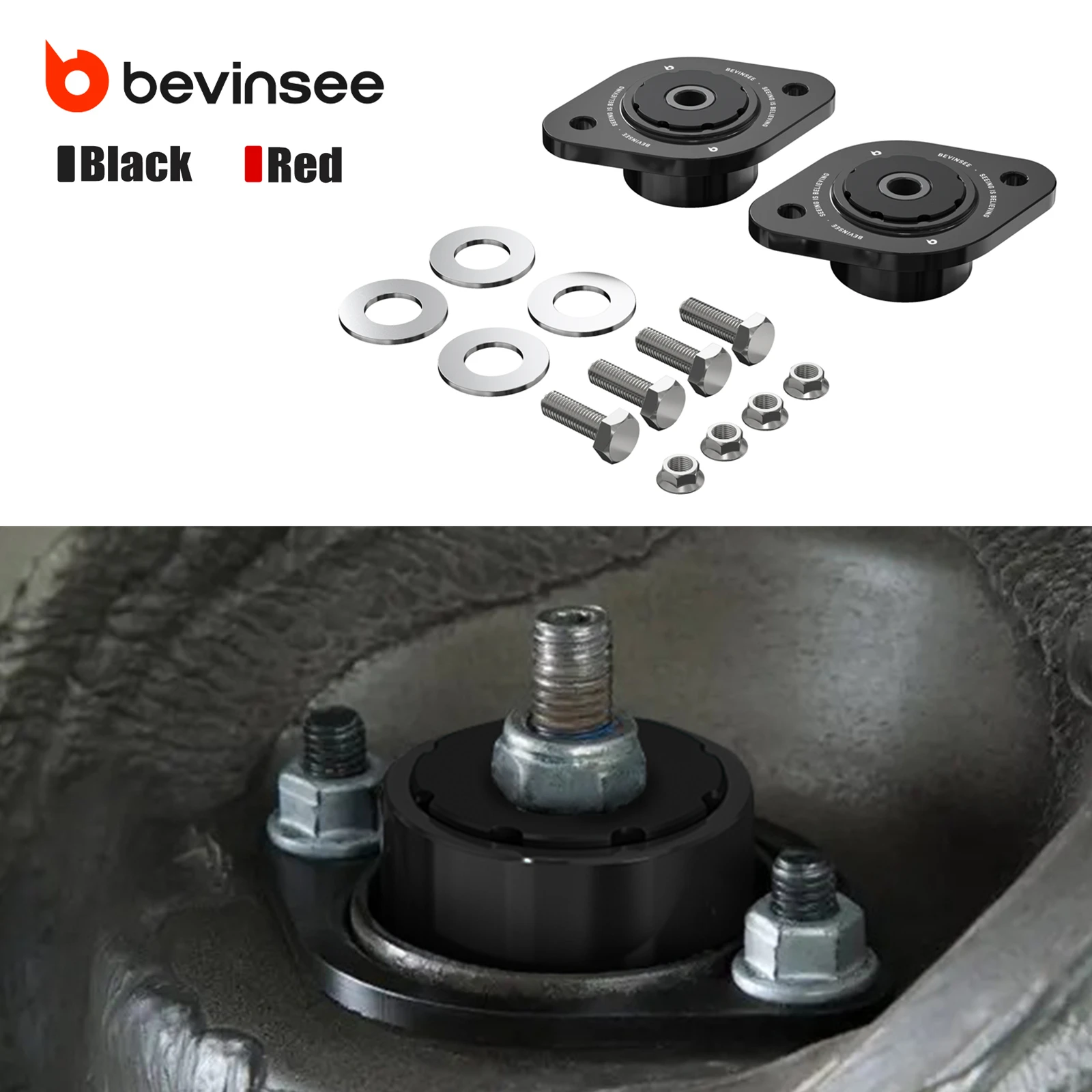 

10mm 85A Polyurethane Rear Shock Mounts for BMW E46 E36 E30 Z3 E36 Z4 E85 E86, Replace for 33521128734, 33521128819, 33526772864