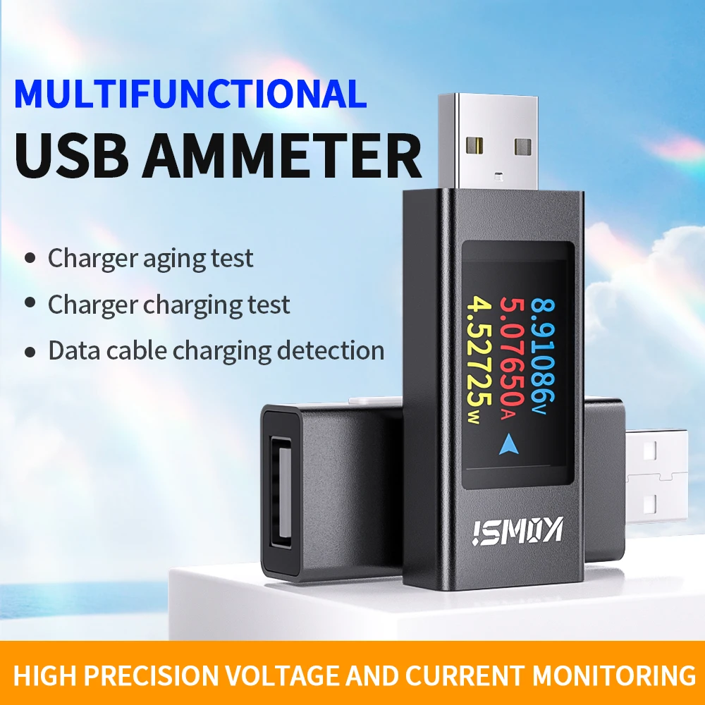 KWS-MX23 Multifunktions-USB-Tester HD 1,06 Zoll IPS-Display Spannungs-Amperemeter Leistungsmesser für DC 4-30V 0-8A – Detail 15