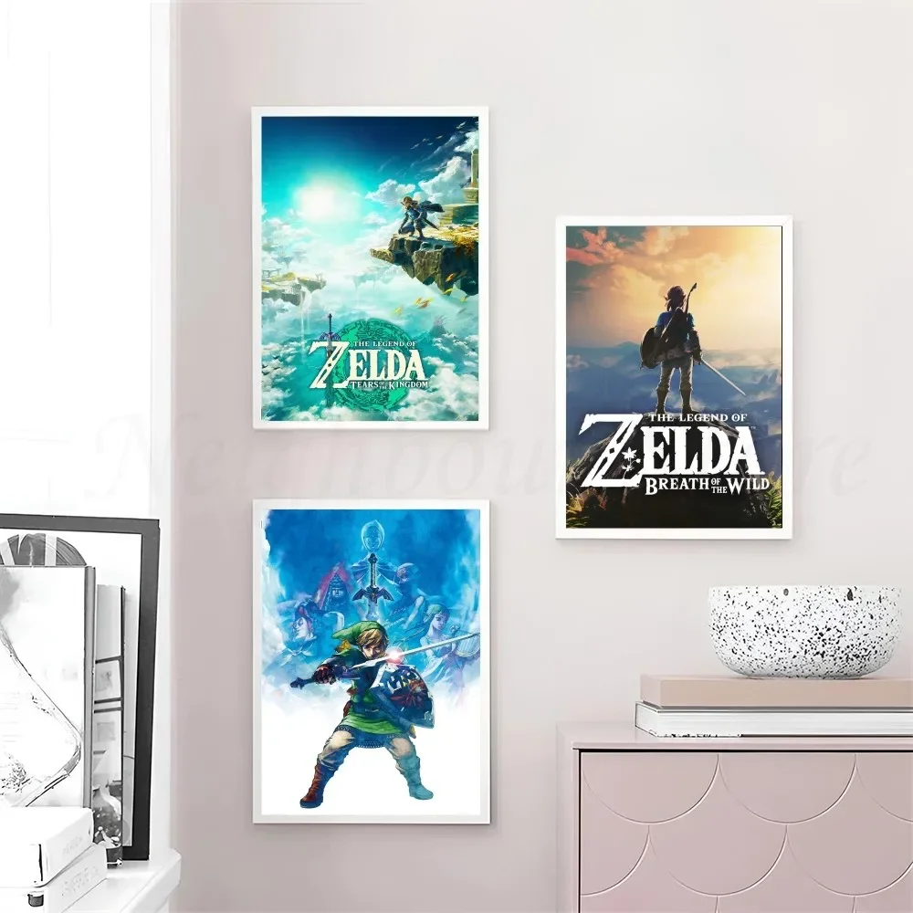 1pc Hot Game The Legend Of Zeldas Poster Stickers Art Wall Murals Decor Game Room Decor Gifts Kawaii HD Painting Cat Cars