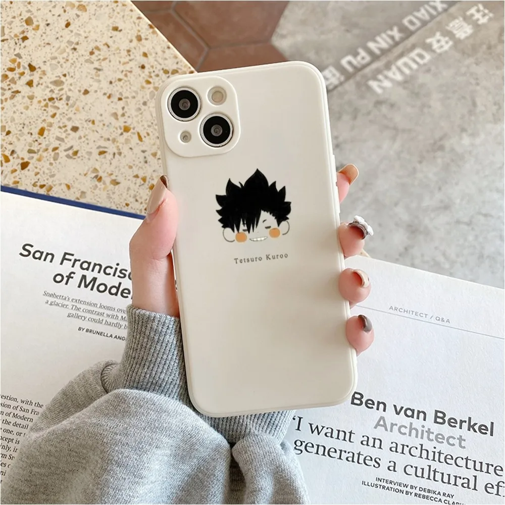 Japan Anime Oya Oya Oya Haikyuu Phone Case For Iphone 11 13 14 Pro Max X Xr Xs Max Se2020 12mini White Cover Case