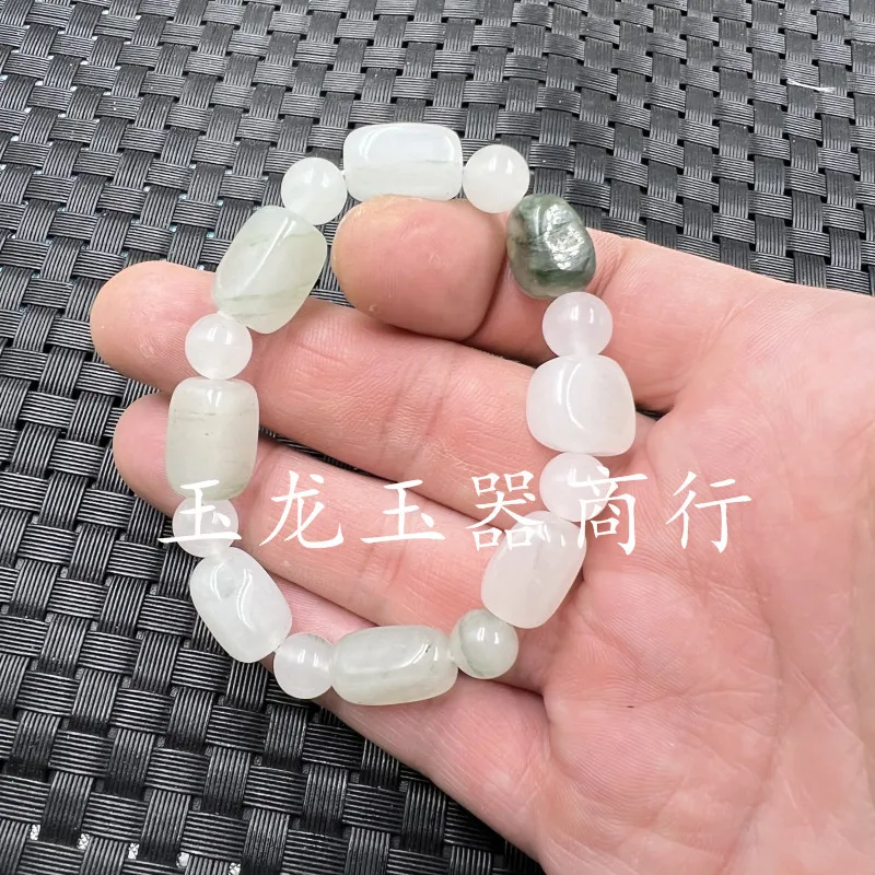 , Tianshan green natural shape , quartzite loose stone , colorful bracelet, jade beaded b