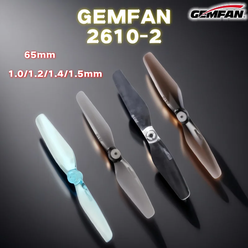 4Pairs GEMFAN 2610 Propeller 2.5-Inch Hollow Cup, Two-Blade Propeller, Soccer Drone, 200mm Wheelbase, 1.0/1.2/1.5mm Hole Diamete