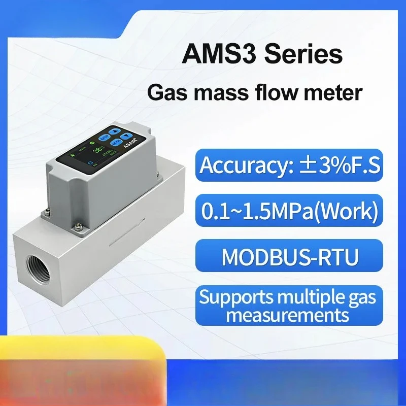 AMS3 High Accuracy Large Range Thermal Gas Mass Flow Meter Air Nitrogen 10-6000L/min