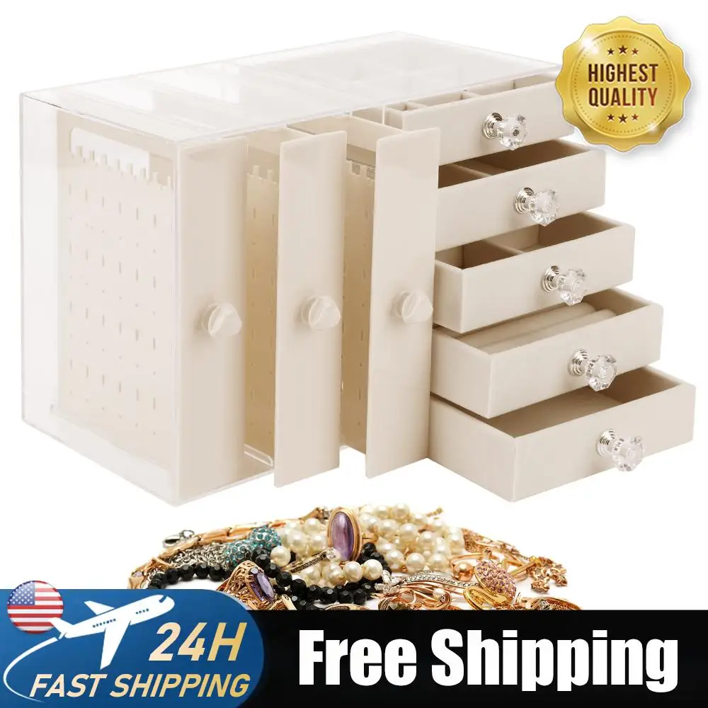 

Многофункциональный органайзер для серег с 4 выдвижными ящиками, вместительный, для спальни и туалетного столика