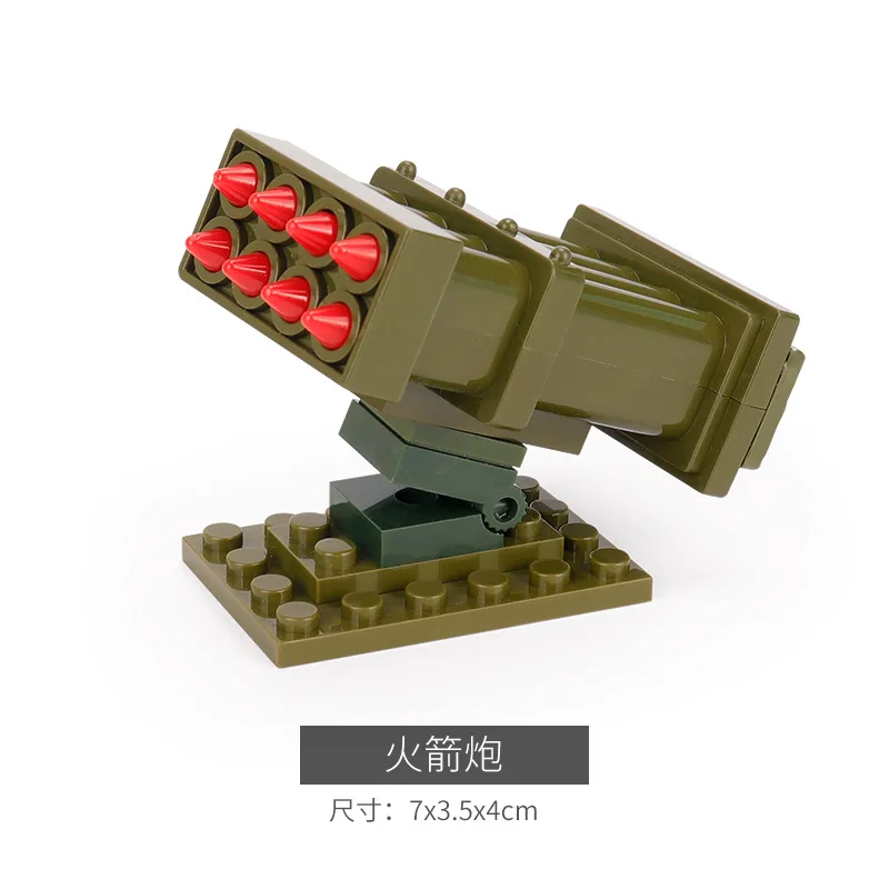 Weltkrieg Flugabwehrgeschütz Raketenartillerie Militär Armee Kriegswaffe Soldat MOC Modell Bausteine Spielzeug für Kinder