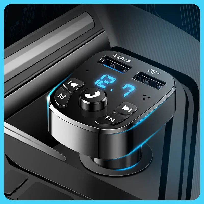 Car FM Transmitter Bluetooth 5.0 Wireless Auto kit Handfree Dual USB Phone Charger 2.1A MP3 Music TF Card U disk AUX Player