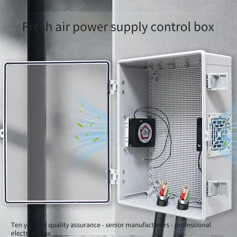 Plastic Waterproof Distribution Box Cooling Fan with Hole Communication Equipment Box Transmission Power Box Monitoring Box