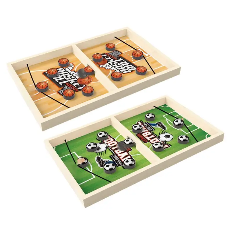 Sling Hockey Board Game Soccor/Basketball Pattern Fast Sling Puck Game Football Slingshot Game Family Board Game For Kids Teens