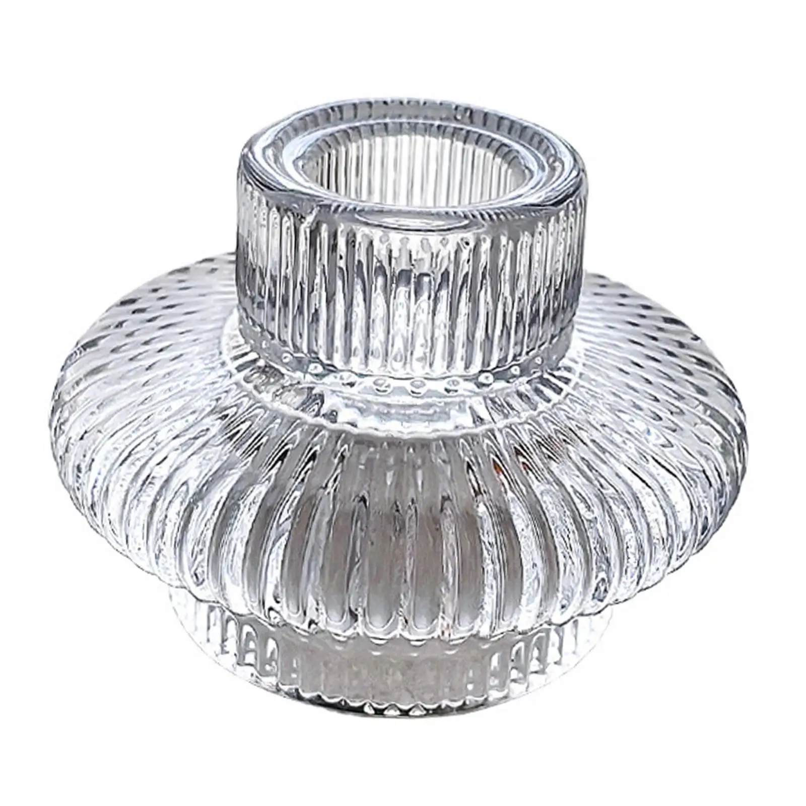 Glass Candle Holder European Style Table Centerpiece Clear Pillar Candle Stand for Decoration Wedding Home Anniversary Desktop