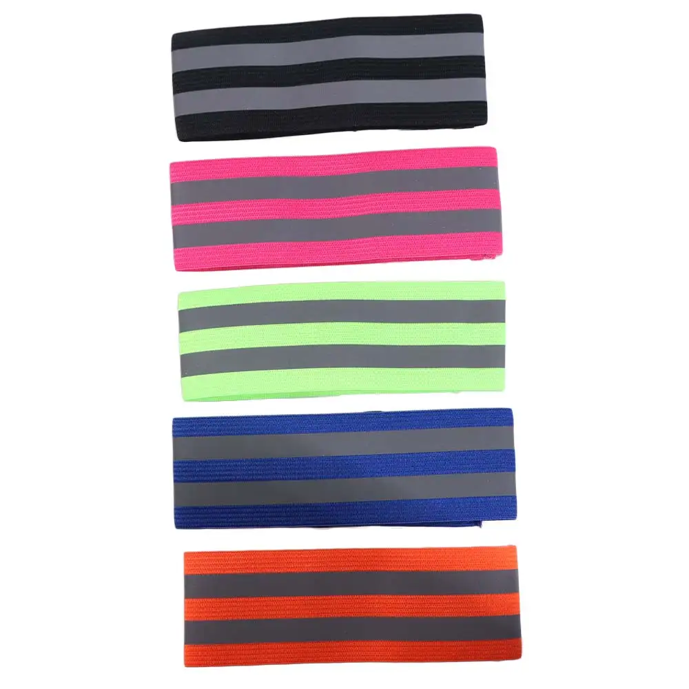 8PCS Multifunctional Warning Reflective Bands Safety Elasticated Reflector Tape Adjustable High Visibility Reflect Straps