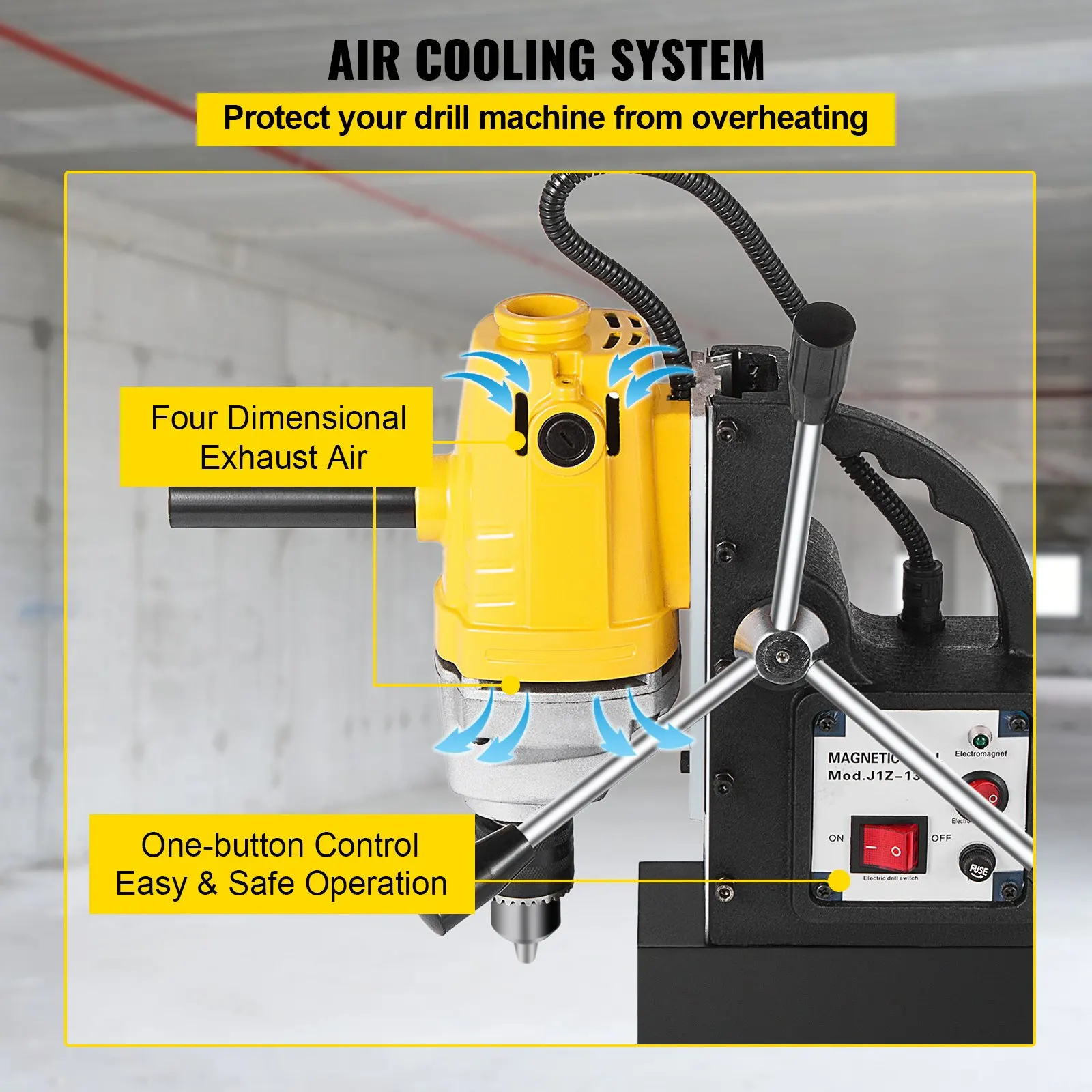 MD13 Magnetic Drill Press 8500N Magnet Force TableTop 750W Multifunctional Electric Portable Bench Core Drilling Machine