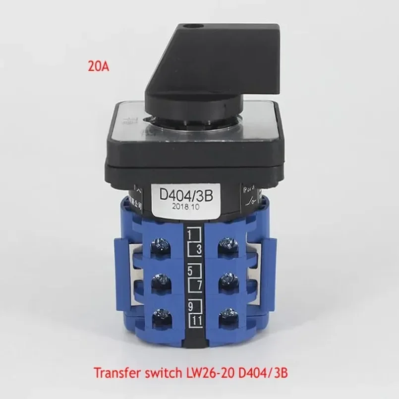 

LW26-20 D404/3B 220V Single-phase Motor Forward And Reverse Reverse Switch Universal Conversion 20A