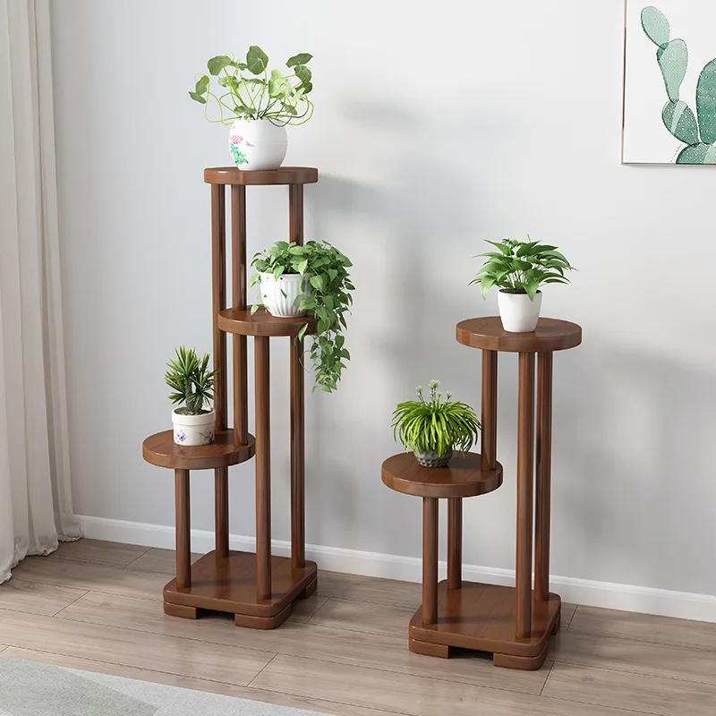 All solid wood flower balcony living room floor-to-ceiling multi-layer household shelf flower stand indoor flower pot