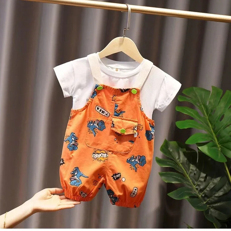 جديد الصيف طفل الفتيان الملابس مجموعة الأطفال الكرتون تي شيرت السراويل 2 قطعة/مجموعة ملابس الاطفال الرضع زي غير رسمي طفل رياضية