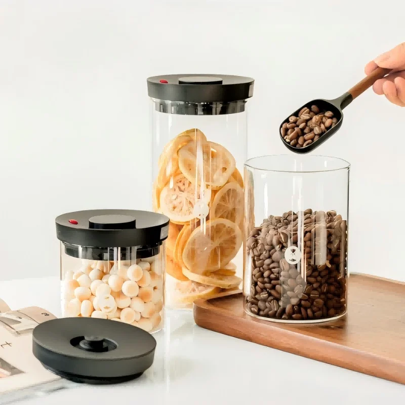 Timemore 2.0 Vacuum-Sealed Borosilicate Glass Canister (400/800/1200ml)Durable, Shatter-Resistant, Food-Grade