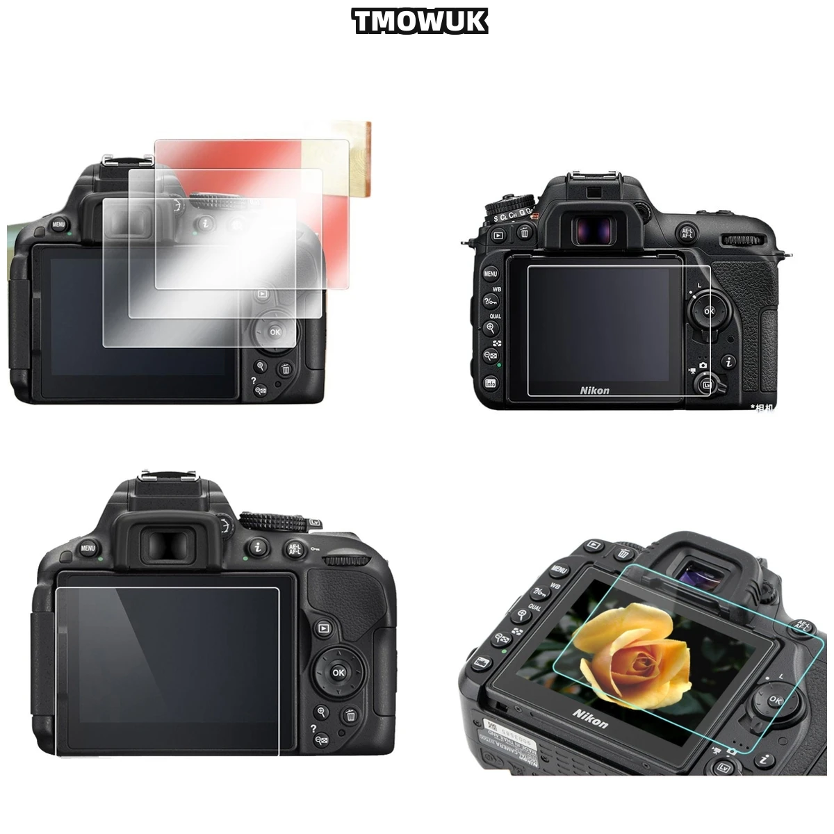 

​​For Nikon D5100 D5200 Military-Grade Tempered Glass Protector - Shockproof 9H HD Clear Anti-Shatter LCD Privacy Screen Film​​