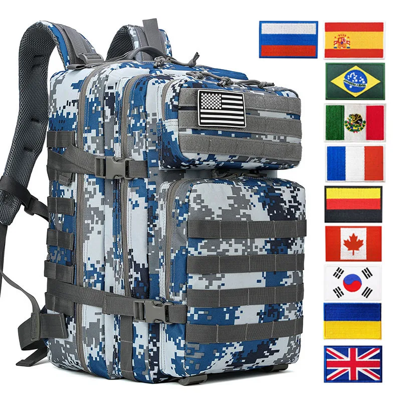 30L/50L Donna Uomo Zaino Sport Trekking Caccia Zaino in nylon Borsa da trekking militare Zaino tattico mimetico blu navy rosa