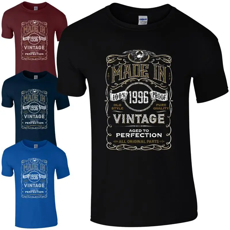 

Made in 1996 T Shirt Born 29th Year Birthday Age Present Vintage Funny Mens Gift