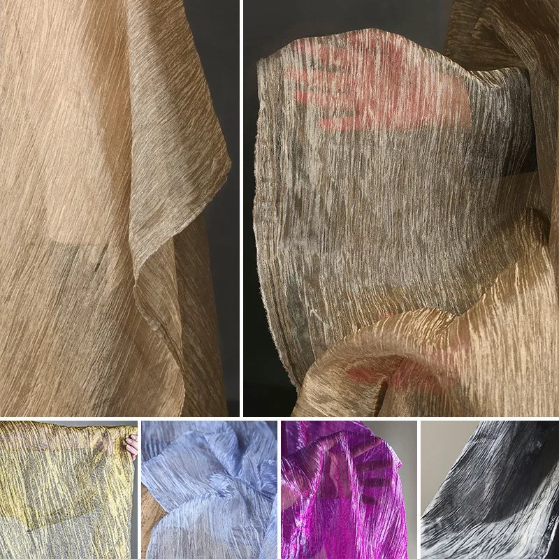 

Ткань жаккард с текстурой пальмовых листьев, органза с эффектом мятости, лен для пошива свадебных платьев, дизайнерский текстиль для одежды