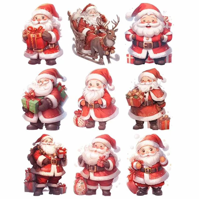 

Cartoon White Beard Christmas the elderly iron on transfer for clothing dtf transfers ready to press Heat Transfer Printing