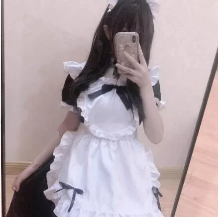 Black Classic Maid Outfit Alice Soft Girl Lolita Lolita Maid Skirt Cafe Dress