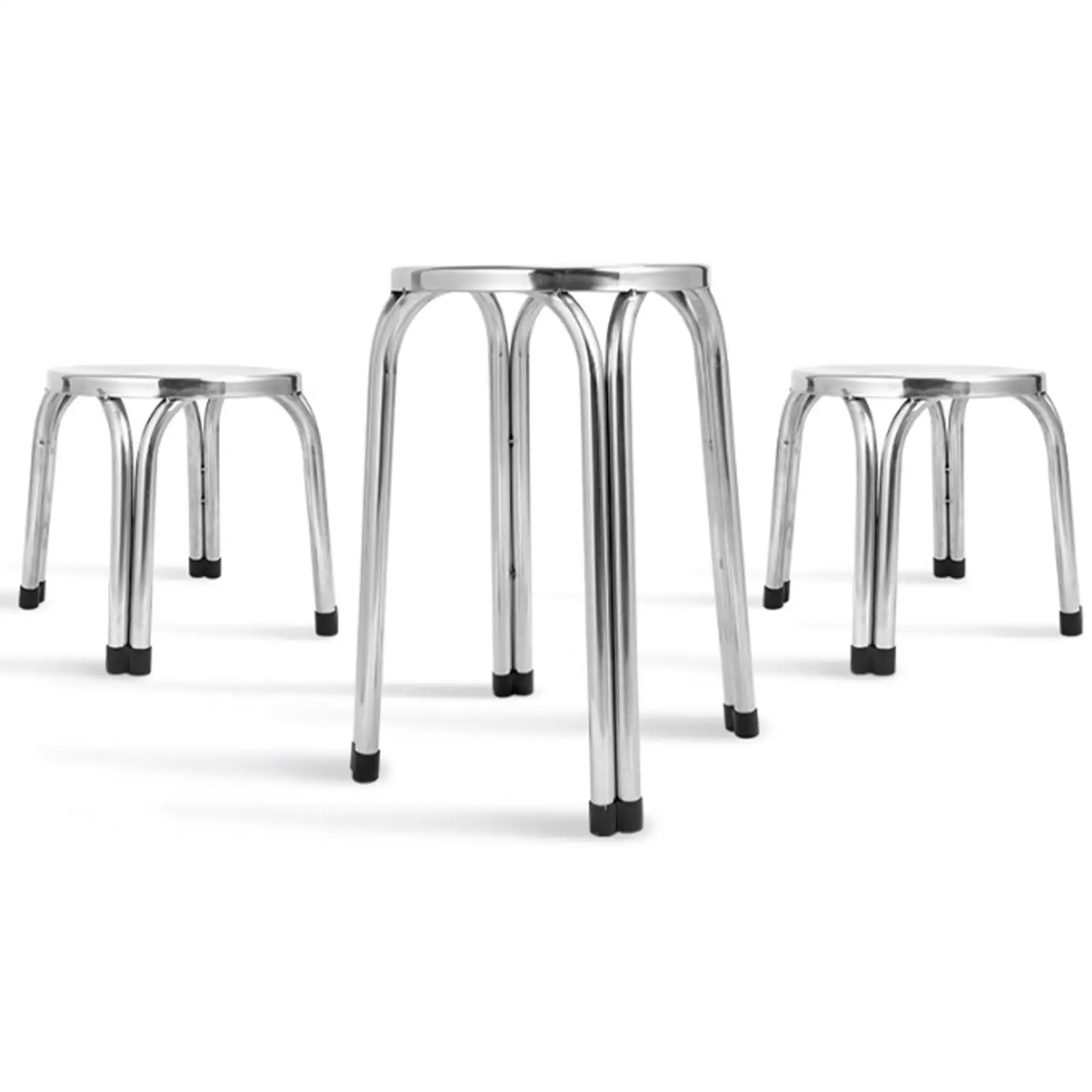 Stackable Stool Round Easy Clean Practical Sturdy Anti Slip Metal Classroom