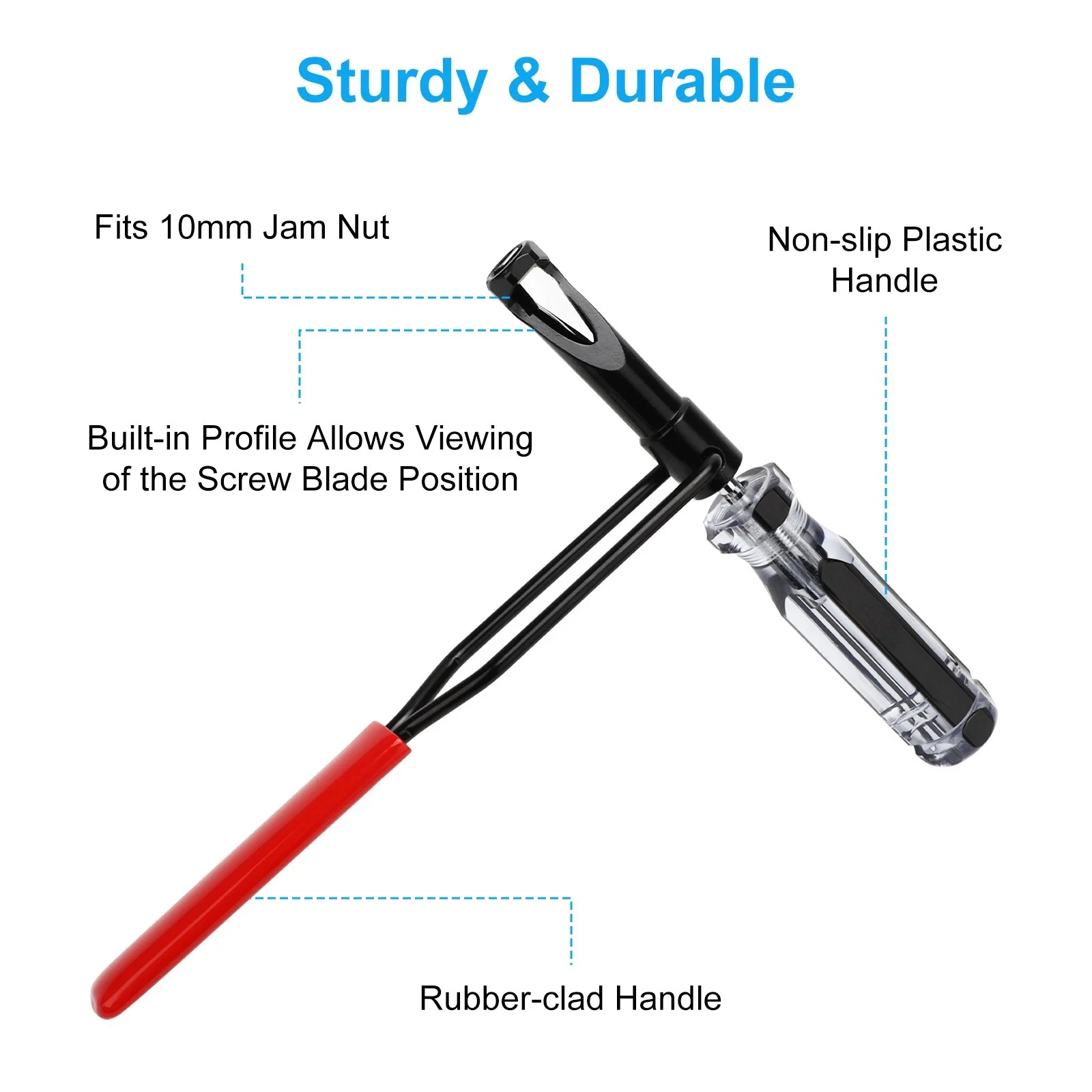 10mm Valve Adjustment Tool for Honda Toyota VTEC Japanese Engines, Slotted Valve Adjusting Stud Jam Nut Wrench for Valve Lash