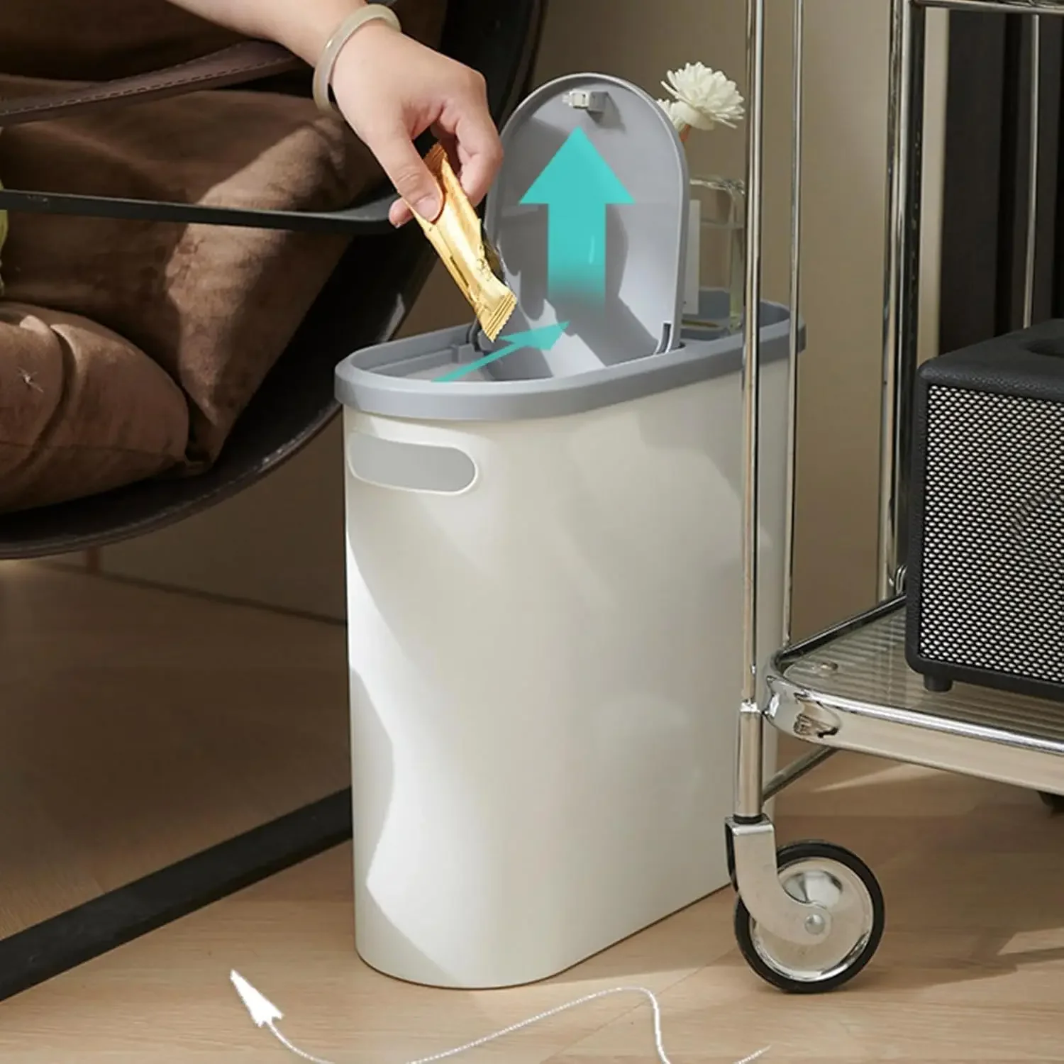 

10л мусорный бак для ванной комнаты, бытовой креативный мусорный бак с зазором, мусорный бак прессового типа с крышкой, простая корзина для бумаги, кухонный мусорный бак