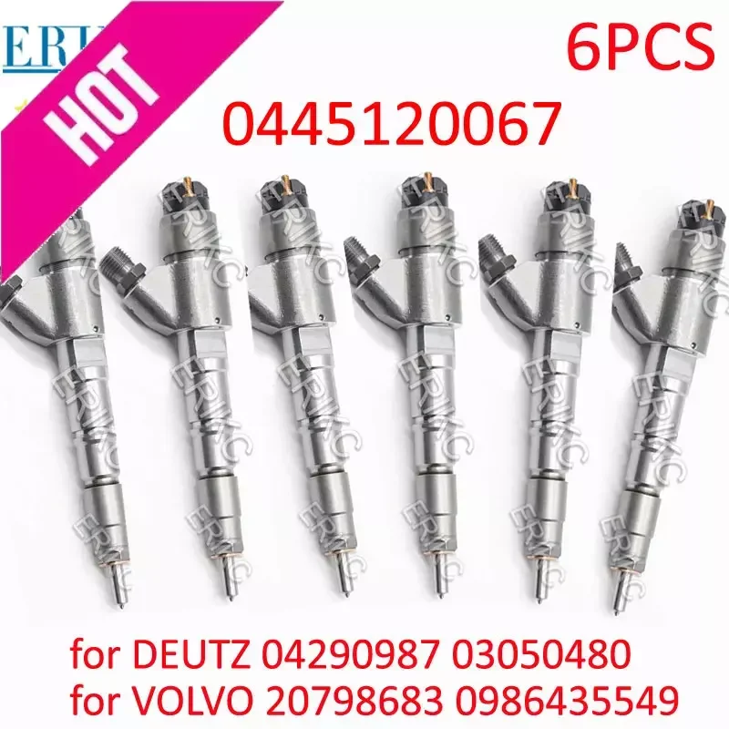 0445120067 Diesel Injector Set 0 445 120 067 Fuel Injection Nozzle 0986435549 04290987 7420798683 For Volvo Excavator D6D Engine