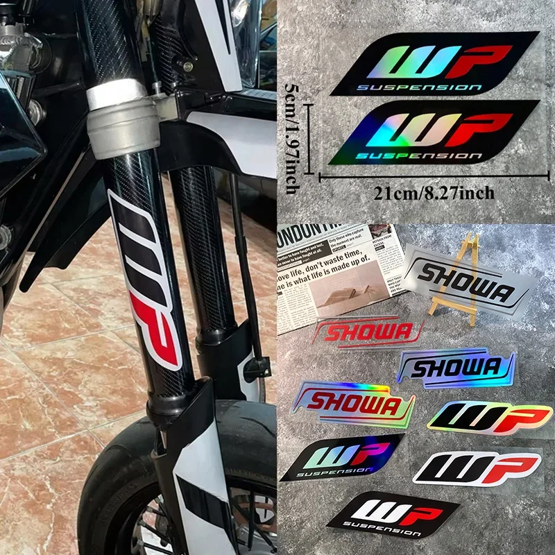 2 Stück Showa WP Wasserdichte Aufkleber, Motorrad-Gabelfederung-Aufkleber für BMW Honda KTM Yamaha Kawasaki Dekoration – Detail 1