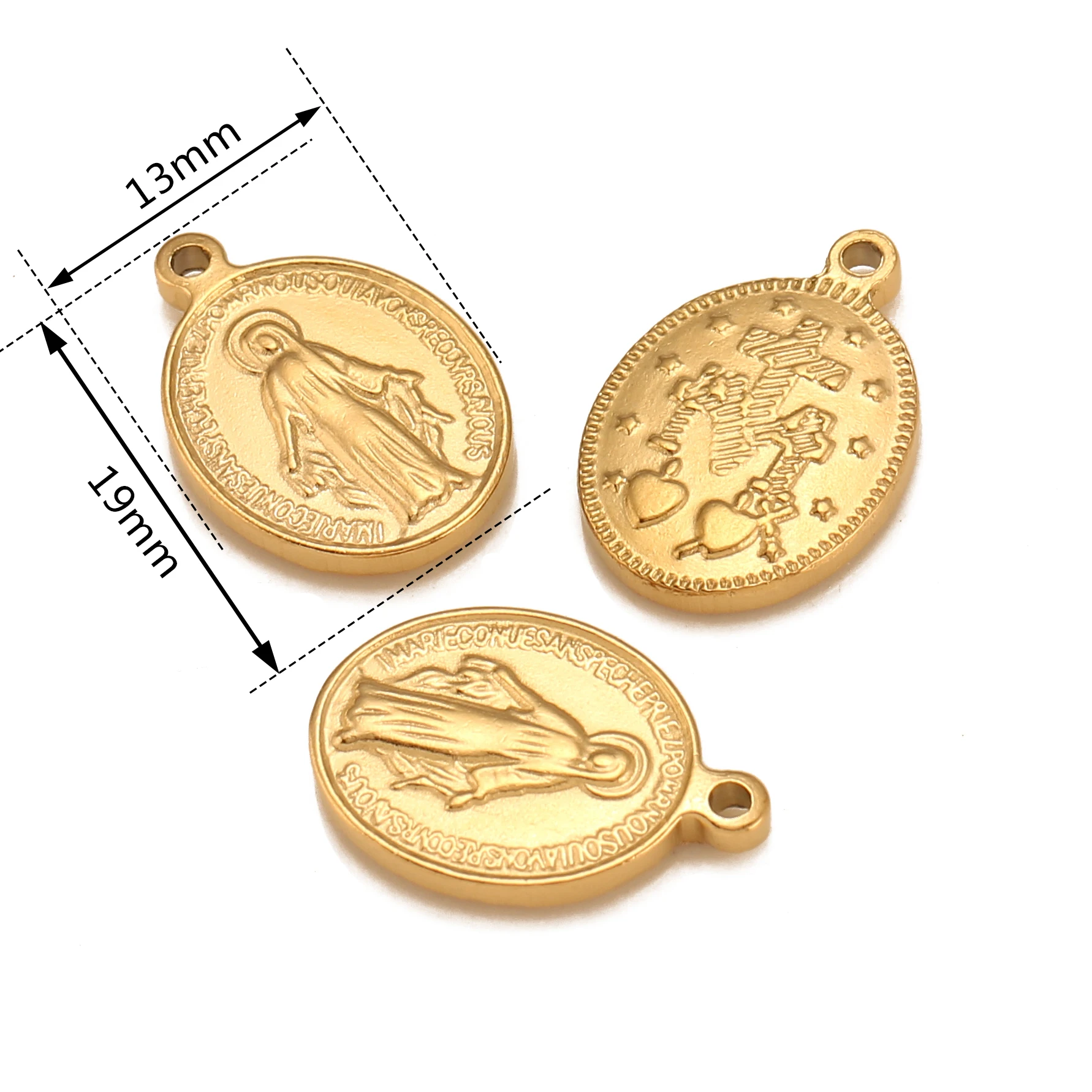 DOOYIO 3 teile/los Edelstahl Oval Katholizismus Jungfrau Maria Charms Anhänger DIY Halskette Armband Schmuck Machen Zubehör – Detail 2