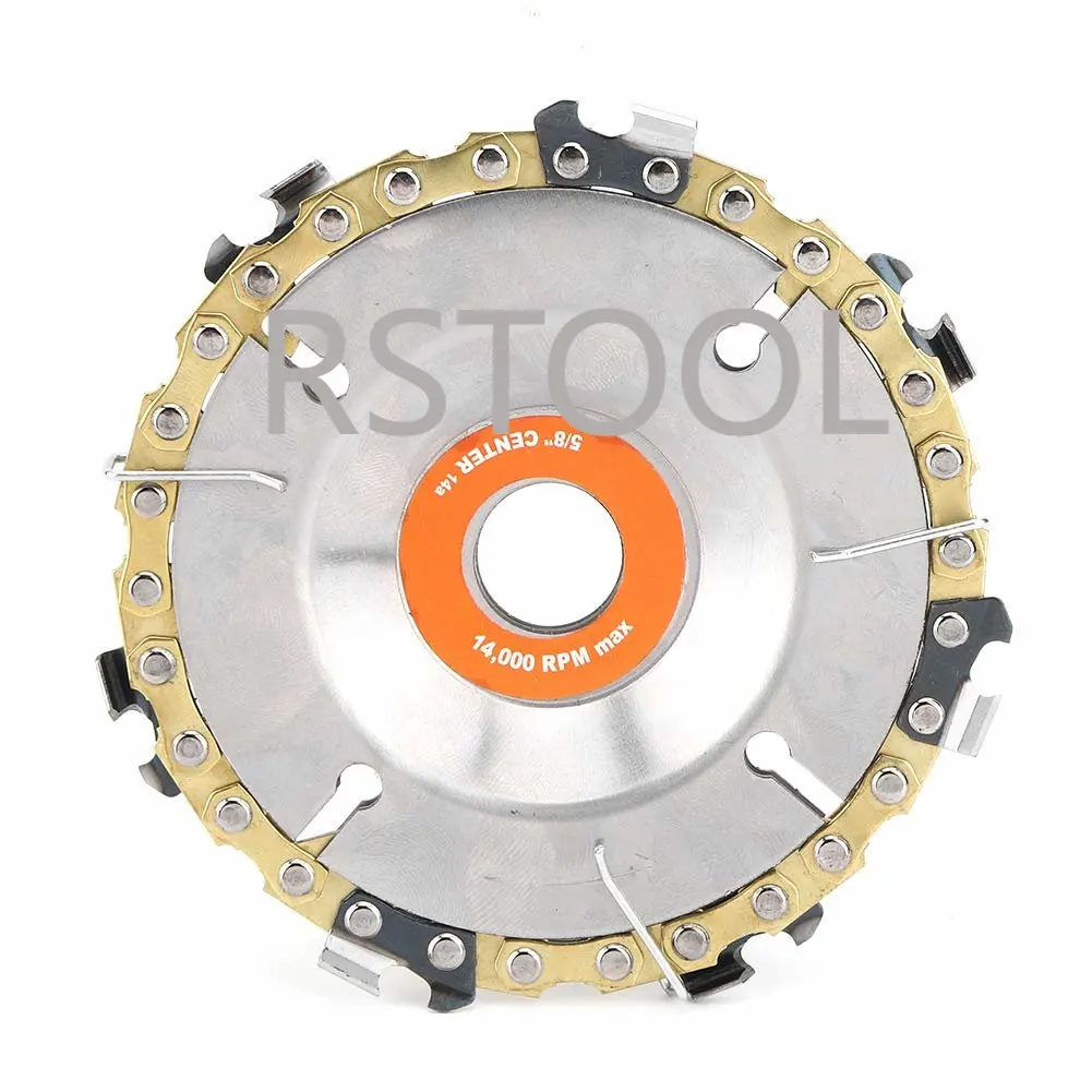 4 Inch 7 Teeth Angle Grinder Wheel Disc Woodworking Circular Chain Saw Disc Blades 100mm for Wood Carving Cutting Tool Gold