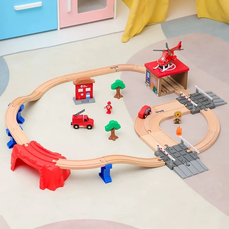 Beech Wooden Train Track Accessories fit for All Brand Wood Tracks Educational Toys Wooden Track Set Railway Toys