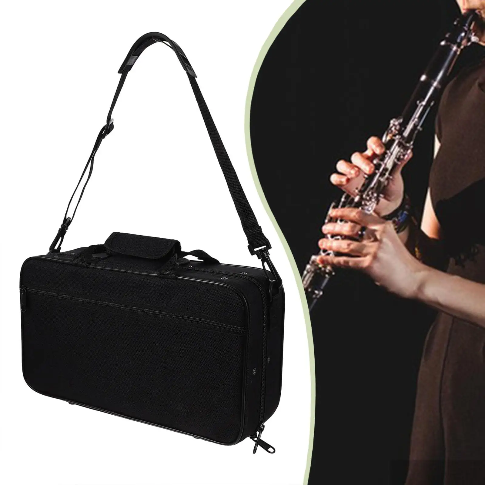 

Clarinet Case Shock Absorbing Comfortable with Handle, Adjustable Strap Oxford Cloth Carry Case ,Clarinet Gig Bag for Concert