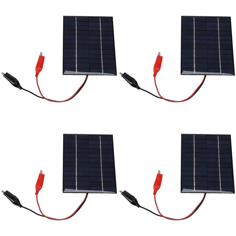 

4X Waterproof Solar Panel 5W 12V Outdoor Solar Cells Charger Polysilicon Epoxy Panels 136X110MM For 9-12V Battery Tool